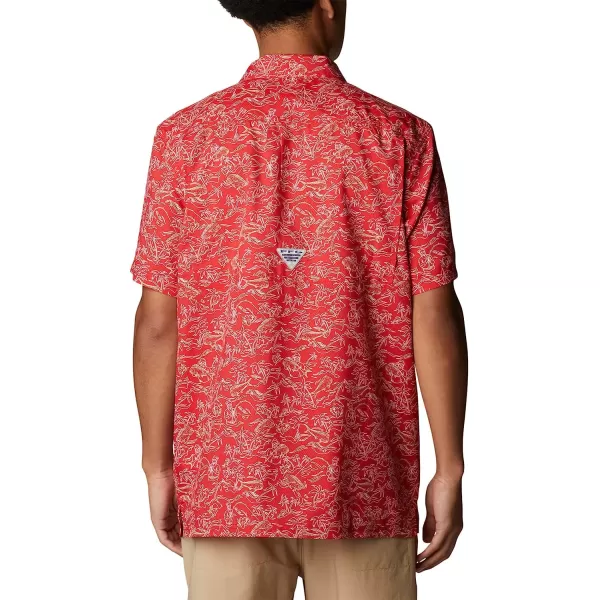 imageColumbia Mens Super Slack Tide Camp ShirtRed Spark Merry Mahi Print