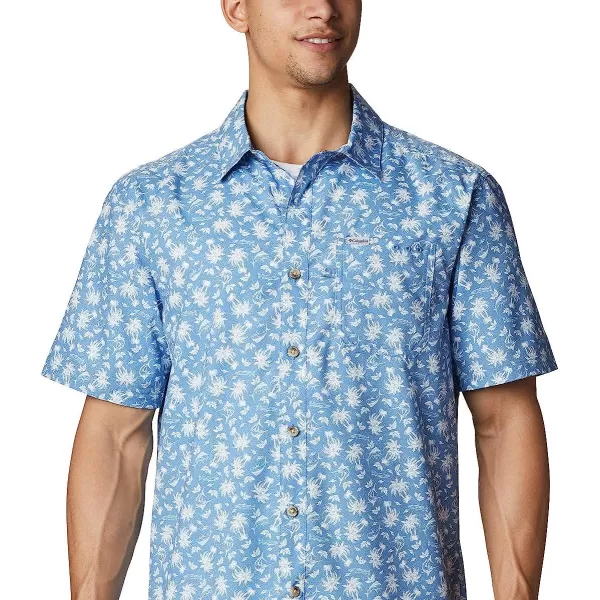 imageColumbia Mens Super Slack Tide Camp ShirtSkyler Marlin Palms Print