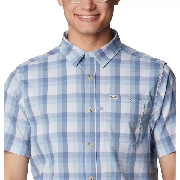 imageColumbia Mens Super Slack Tide Camp ShirtSoft Violet Mid Gingham