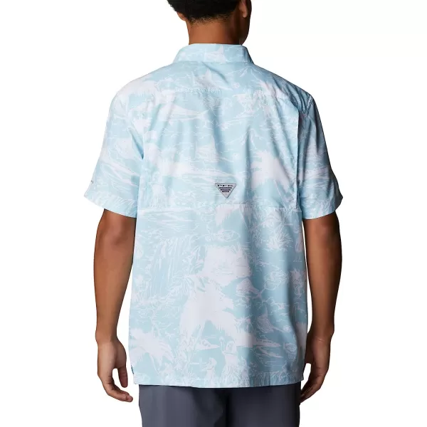 imageColumbia Mens Super Slack Tide Camp ShirtSpring Blue Hula Fish Print