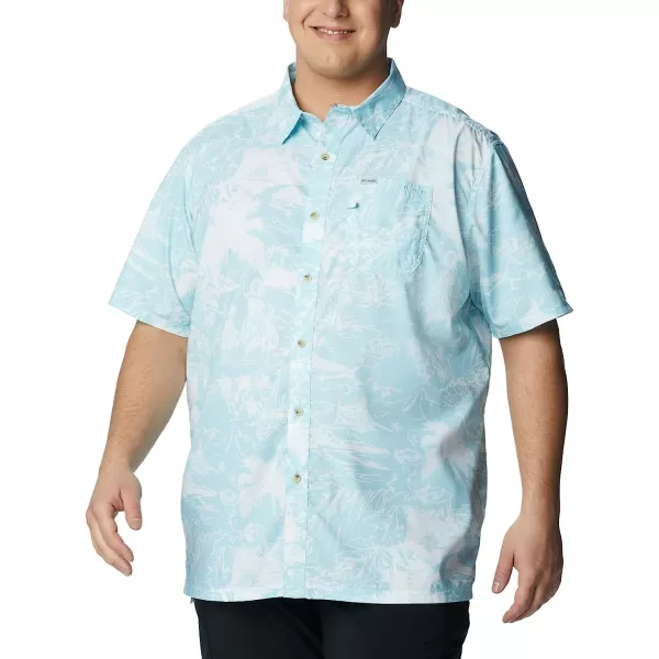 imageColumbia Mens Super Slack Tide Camp ShirtSpring Blue Hula Fish Print