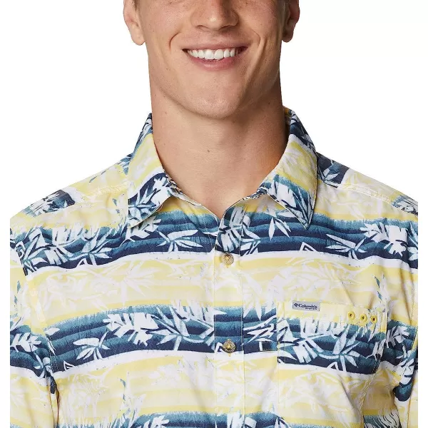 imageColumbia Mens Super Slack Tide Camp ShirtSun Glow Ombre Fish Stripe