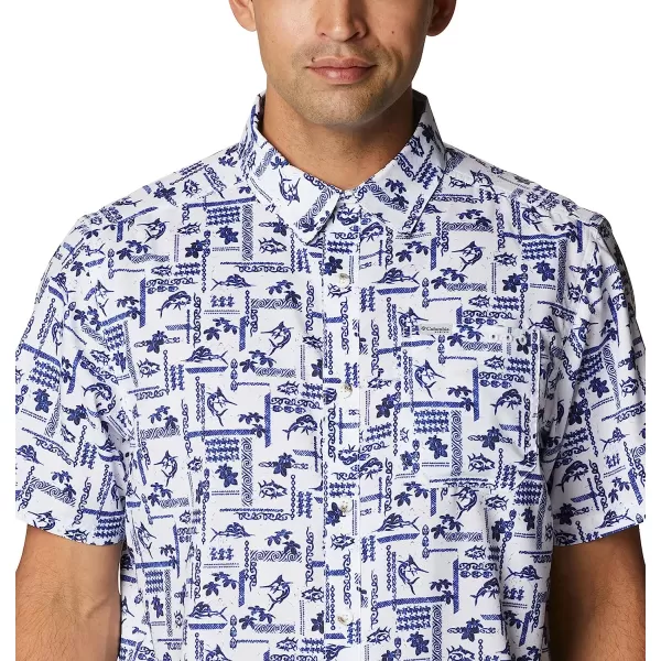 imageColumbia Mens Super Slack Tide Camp ShirtTanzanite Island Graffiti Print
