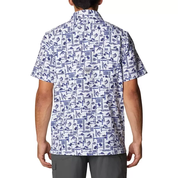 imageColumbia Mens Super Slack Tide Camp ShirtTanzanite Island Graffiti Print
