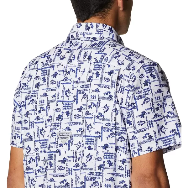 imageColumbia Mens Super Slack Tide Camp ShirtTanzanite Island Graffiti Print