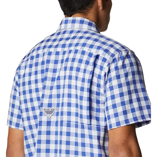 imageColumbia Mens Super Slack Tide Camp ShirtTanzanite Palaka Plaid