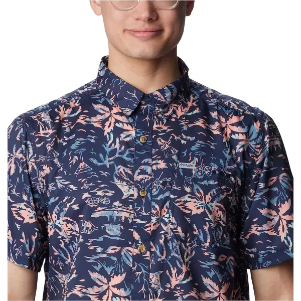 imageColumbia Mens Super Slack Tide Camp ShirtTranquil Teal Kona Kraze Print