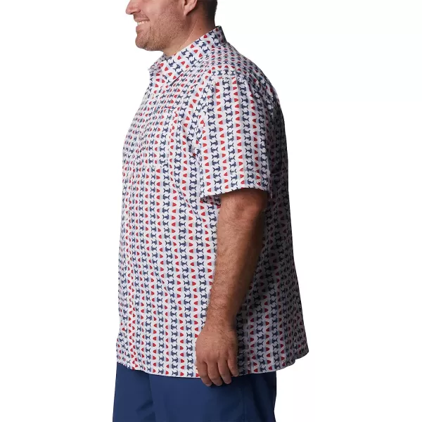 imageColumbia Mens Super Slack Tide Camp ShirtWhite Fish Bobber Print