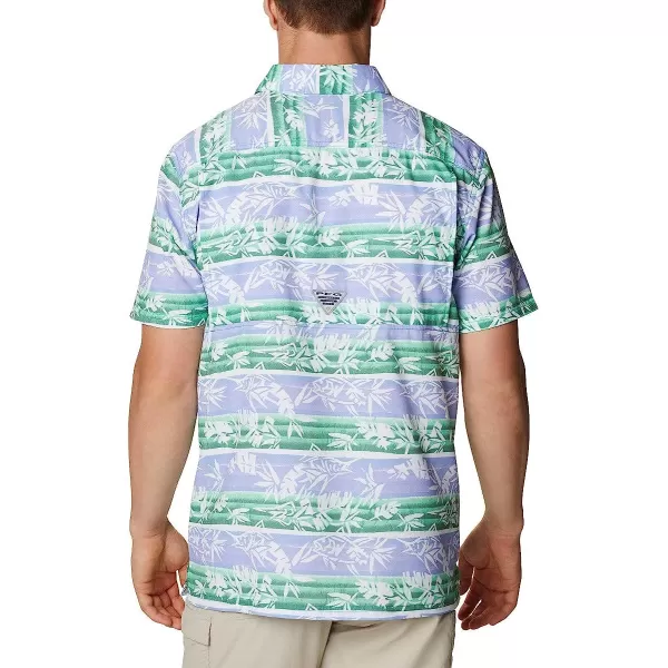 imageColumbia Mens Super Slack Tide Camp ShirtWinter Green Ombre Fish Stripe