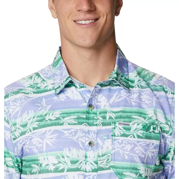 imageColumbia Mens Super Slack Tide Camp ShirtWinter Green Ombre Fish Stripe