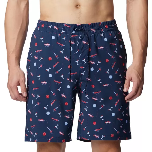 imageColumbia Mens Super Slack Tide Hybrid Water ShortCollegiate Navy Boozy Bobbers