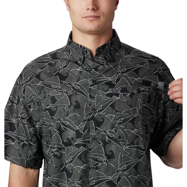 imageColumbia Mens Super Tamiami Short Sleeve ShirtBlack Fish Wave Print