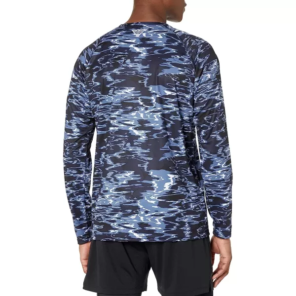 imageColumbia Mens Super Terminal Tackle Long Sleeve ShirtCollegiate Navy Ripples