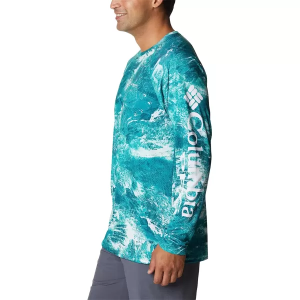 imageColumbia Mens Super Terminal Tackle Long Sleeve ShirtElectric Turquoise Realtree Horizon