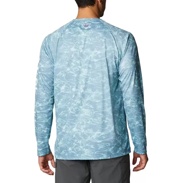 imageColumbia Mens Super Terminal Tackle Long Sleeve ShirtStorm Contour Fish Print