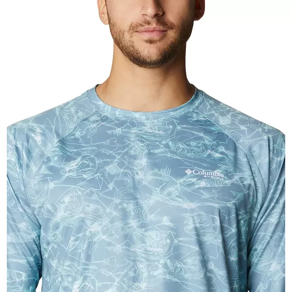 imageColumbia Mens Super Terminal Tackle Long Sleeve ShirtStorm Contour Fish Print