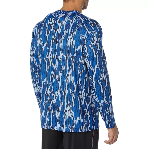 imageColumbia Mens Super Terminal Tackle Long Sleeve ShirtVivid Blue Mossy Oak Bottomland