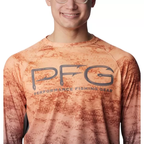 imageColumbia Mens Super Terminal Tackle Vent Long SleeveOrange Blast Pfg Camo Gradient