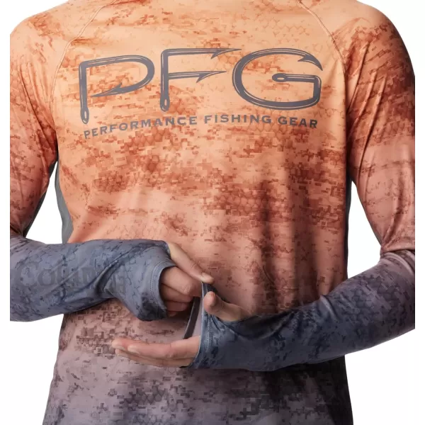 imageColumbia Mens Super Terminal Tackle Vent Long SleeveOrange Blast Pfg Camo Gradient
