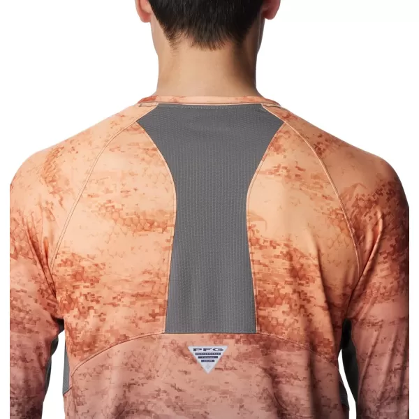 imageColumbia Mens Super Terminal Tackle Vent Long SleeveOrange Blast Pfg Camo Gradient