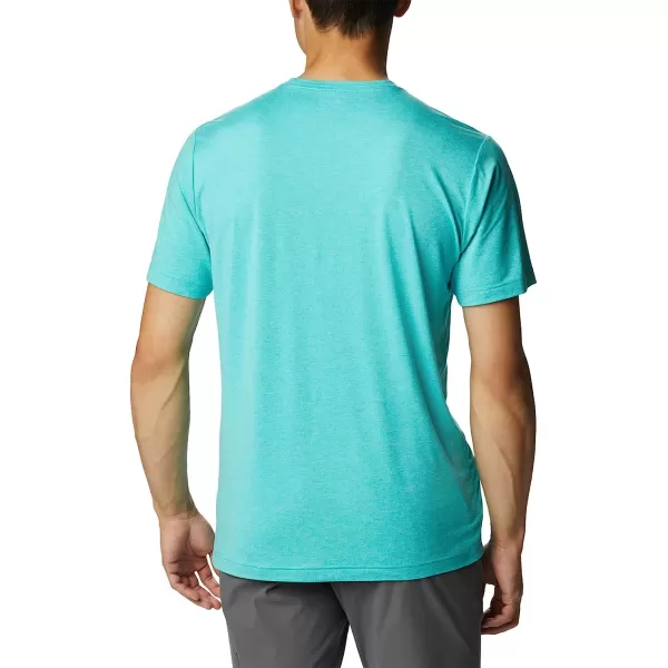 imageColumbia Mens Tech Trail Front Graphic Short Sleeve TeeBright Aqua HeatherRipples Graphic