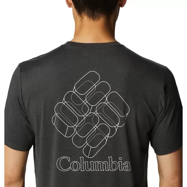 imageColumbia Mens Tech Trail Graphic TeeBlack HeatherGemlines Graphic