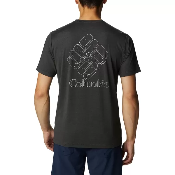 imageColumbia Mens Tech Trail Graphic TeeBlack HeatherGemlines Graphic
