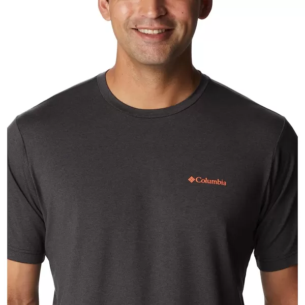 imageColumbia Mens Tech Trail Graphic TeeBlack HeatherShady Peaks Graphic