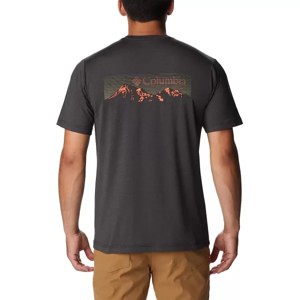 imageColumbia Mens Tech Trail Graphic TeeBlack HeatherShady Peaks Graphic