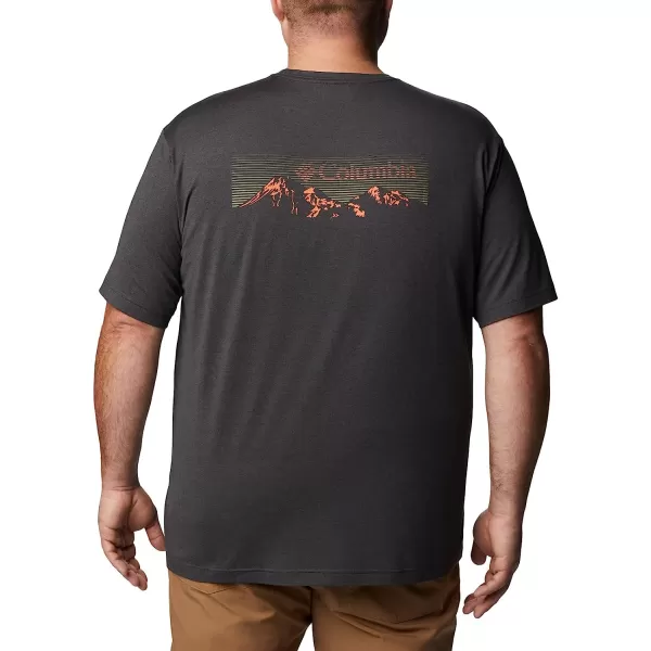 imageColumbia Mens Tech Trail Graphic TeeBlack HeatherShady Peaks Graphic