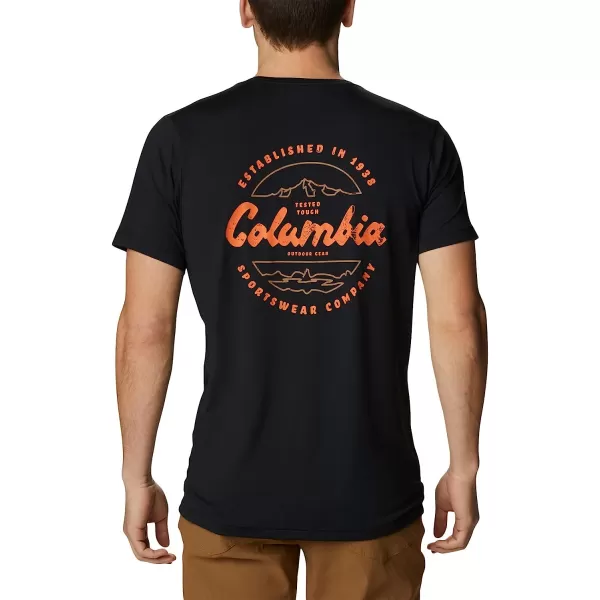 imageColumbia Mens Tech Trail Graphic TeeBlackLocal Script Back
