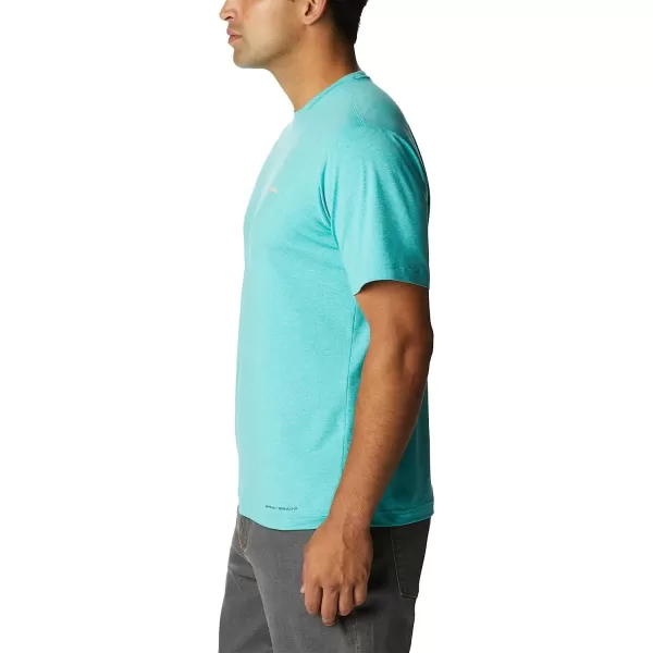 imageColumbia Mens Tech Trail Graphic TeeBright Aqua HeatherMoonscape Graphic