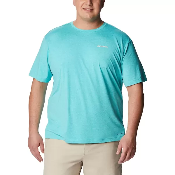 imageColumbia Mens Tech Trail Graphic TeeBright Aqua HeatherMoonscape Graphic