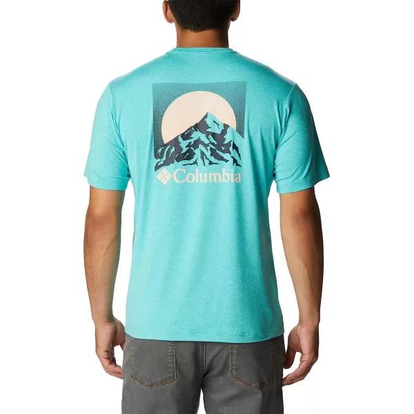 imageColumbia Mens Tech Trail Graphic TeeBright Aqua HeatherMoonscape Graphic