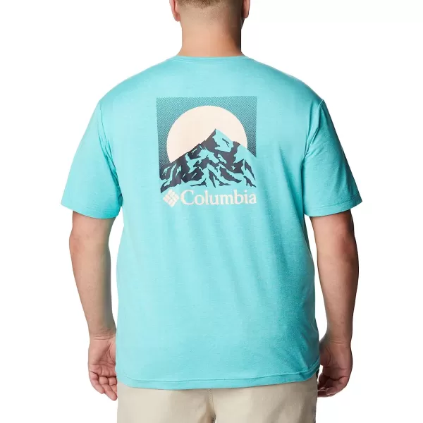 imageColumbia Mens Tech Trail Graphic TeeBright Aqua HeatherMoonscape Graphic