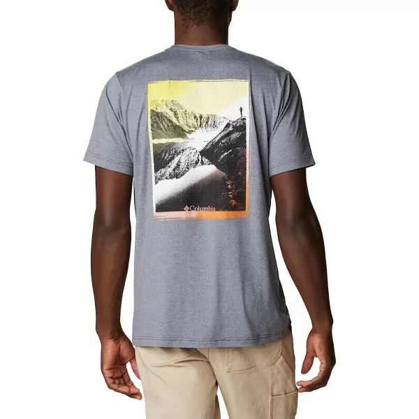 imageColumbia Mens Tech Trail Graphic TeeCity Grey HeatherMirror Mountains Back
