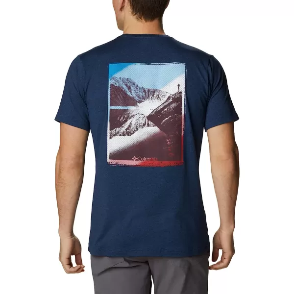 imageColumbia Mens Tech Trail Graphic TeeCollegiate Navy HeatherMirror Mountain