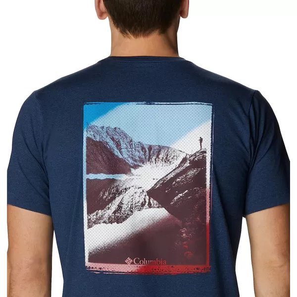 imageColumbia Mens Tech Trail Graphic TeeCollegiate Navy HeatherMirror Mountain