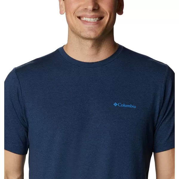 imageColumbia Mens Tech Trail Graphic TeeCollegiate Navy HeatherMirror Mountain