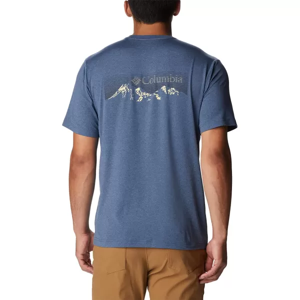 imageColumbia Mens Tech Trail Graphic TeeDark Mountain HeatherShady Peaks Graphic