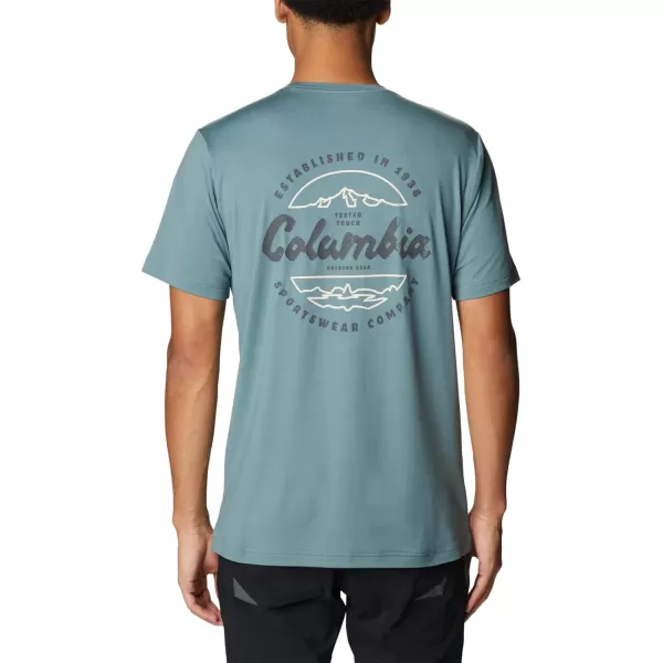 imageColumbia Mens Tech Trail Graphic TeeMetalLocal Script Back