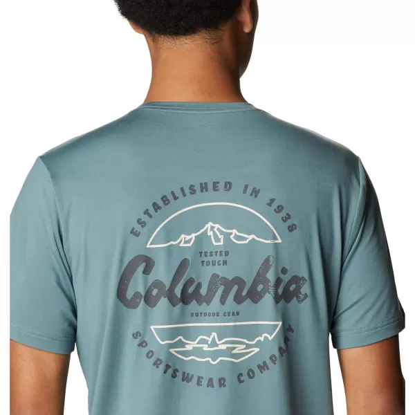 imageColumbia Mens Tech Trail Graphic TeeMetalLocal Script Back