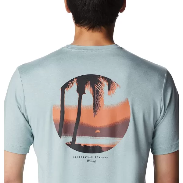 imageColumbia Mens Tech Trail Graphic TeeNiagara HeatherPalmscape Tonal Graphic