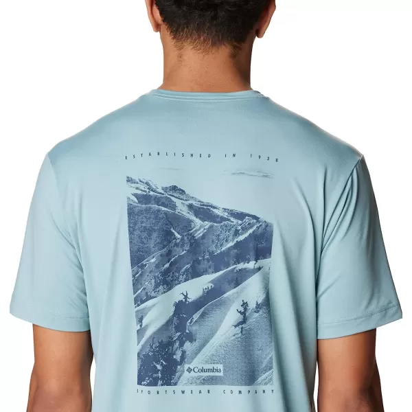 imageColumbia Mens Tech Trail Graphic TeeStone BlueSlopes Graphic