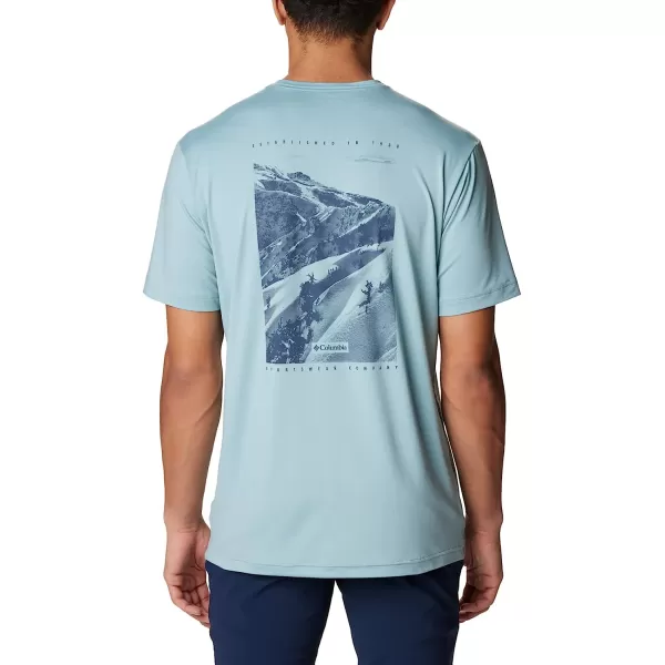 imageColumbia Mens Tech Trail Graphic TeeStone BlueSlopes Graphic