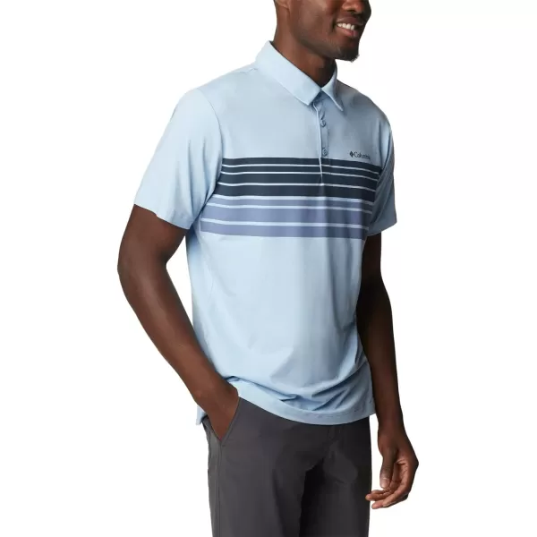 imageColumbia Mens Tech Trail Novelty PoloJet Stream Heather Stripe