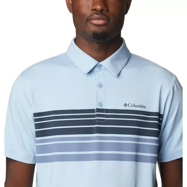 imageColumbia Mens Tech Trail Novelty PoloJet Stream Heather Stripe