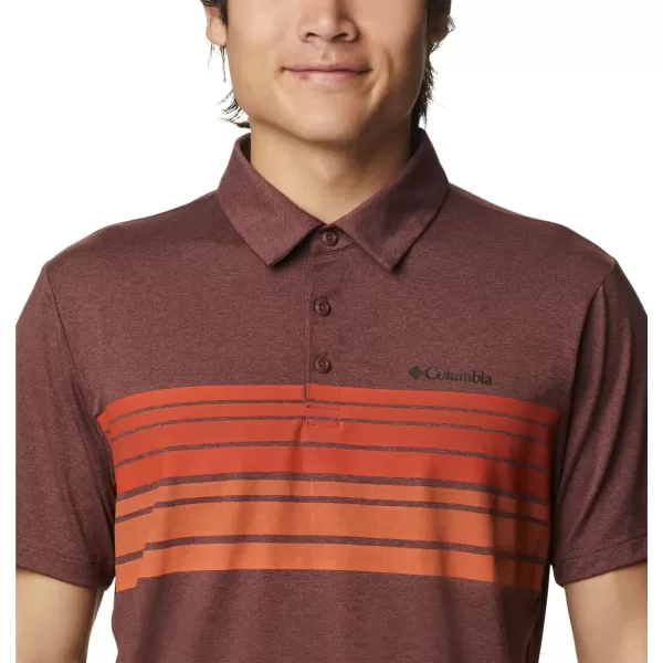 imageColumbia Mens Tech Trail Novelty PoloLight Raisin Heather Stripe