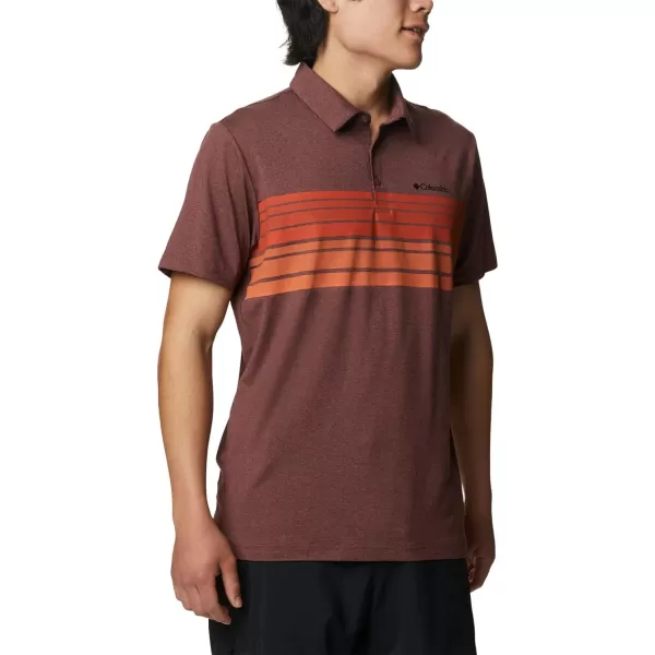 imageColumbia Mens Tech Trail Novelty PoloLight Raisin Heather Stripe