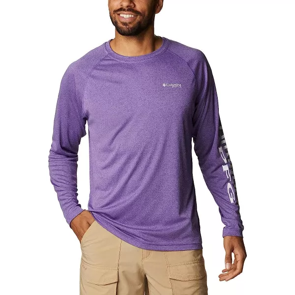 imageColumbia Mens Terminal Deflector LSLime Glow HeatherWhite Logo